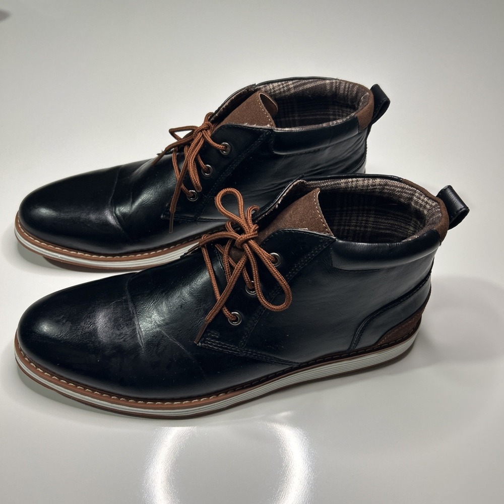 Ferro Aldo Houstan Chukka Shoes Men's 11 Black Dress Business Casual Lace Up